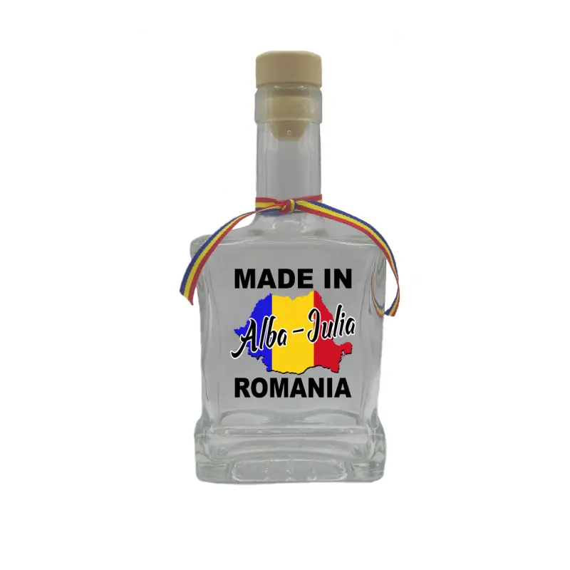 Made in alba-iulia romania, sticla cu mesaj plata, 250 ml, model divgs179 06 09